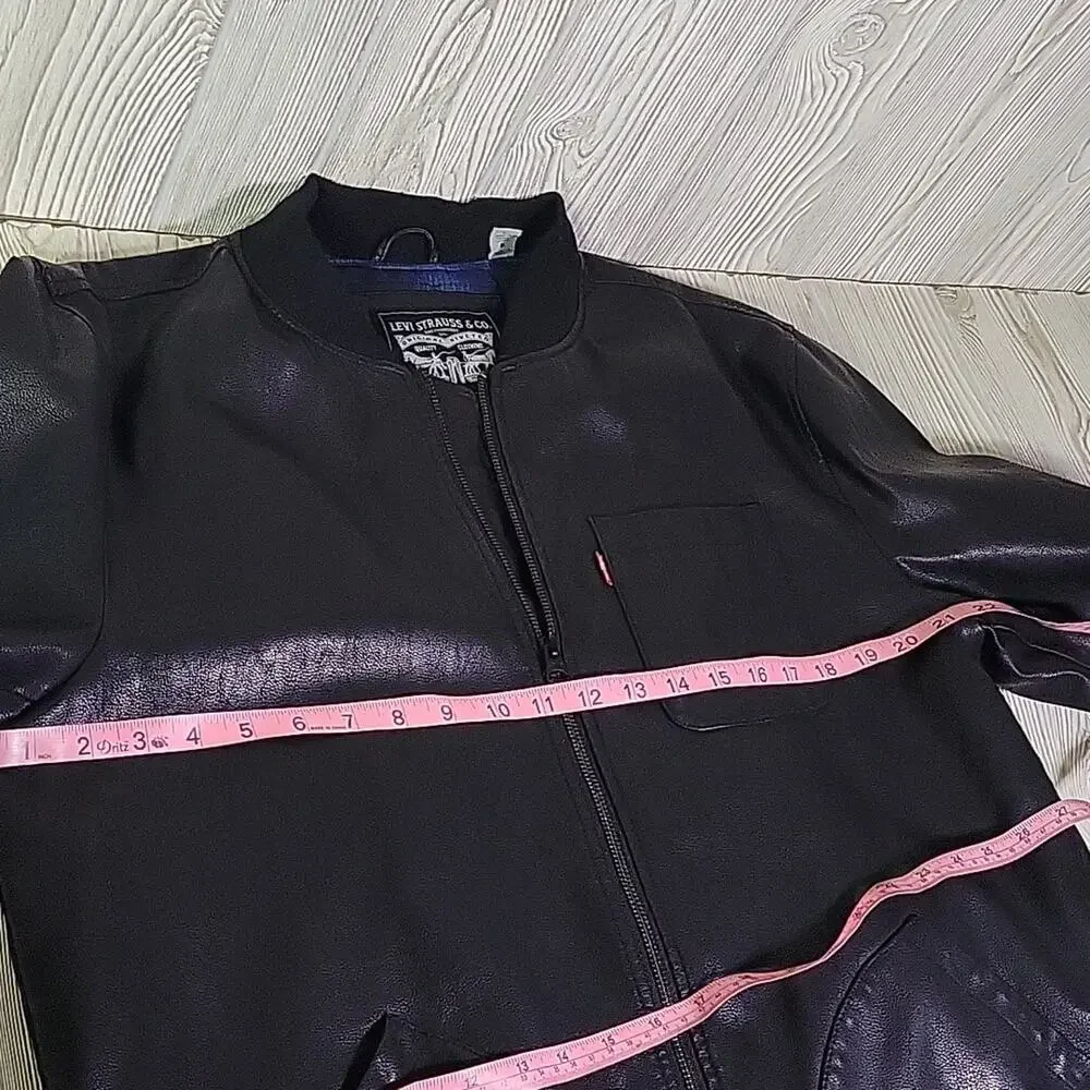 Levi Strauss & Co. Faux Leather Full Zip Jacket Mens Size Large